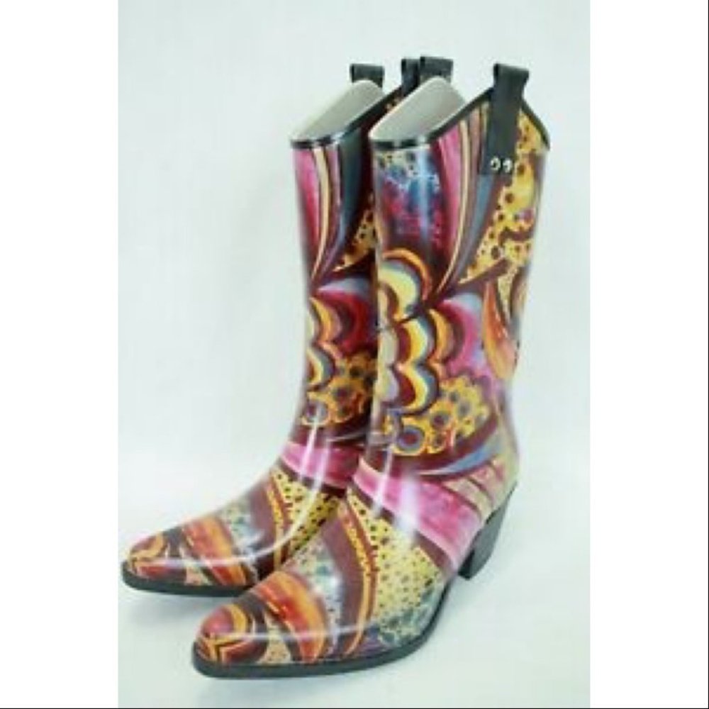 Nomad Rain Boots in Turquoise Monet size 9